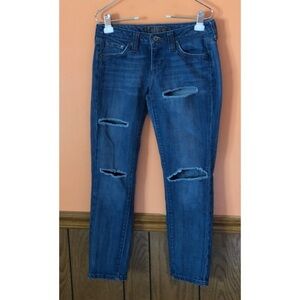 Hippie Distressed Skinny Ankle Jeans